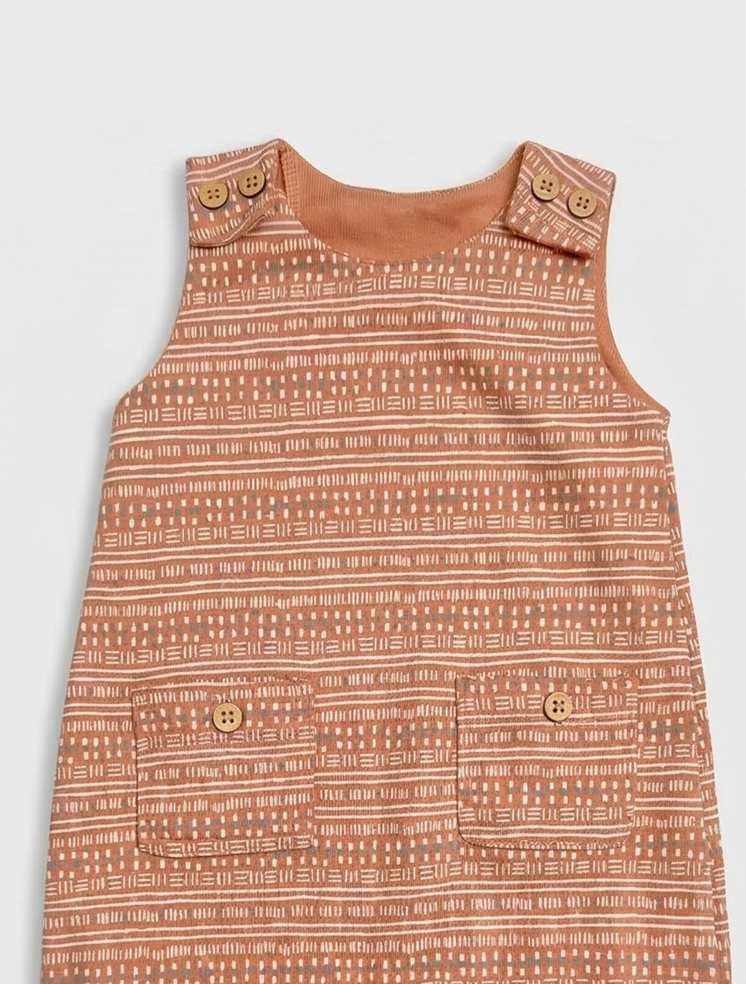 BROWN PATTERNED ROMPER