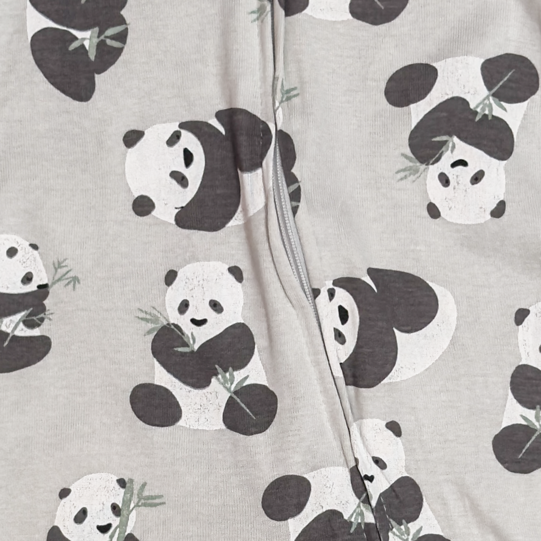 PANDA PRINTED ZIPPER SLEEPSUIT