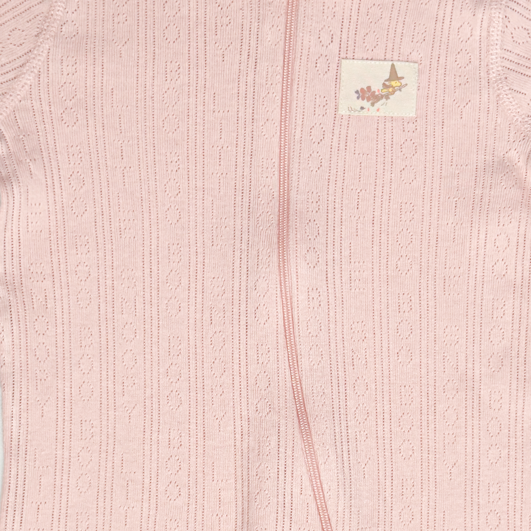 DUSTY PINK POINTELLE SLEEPSUIT