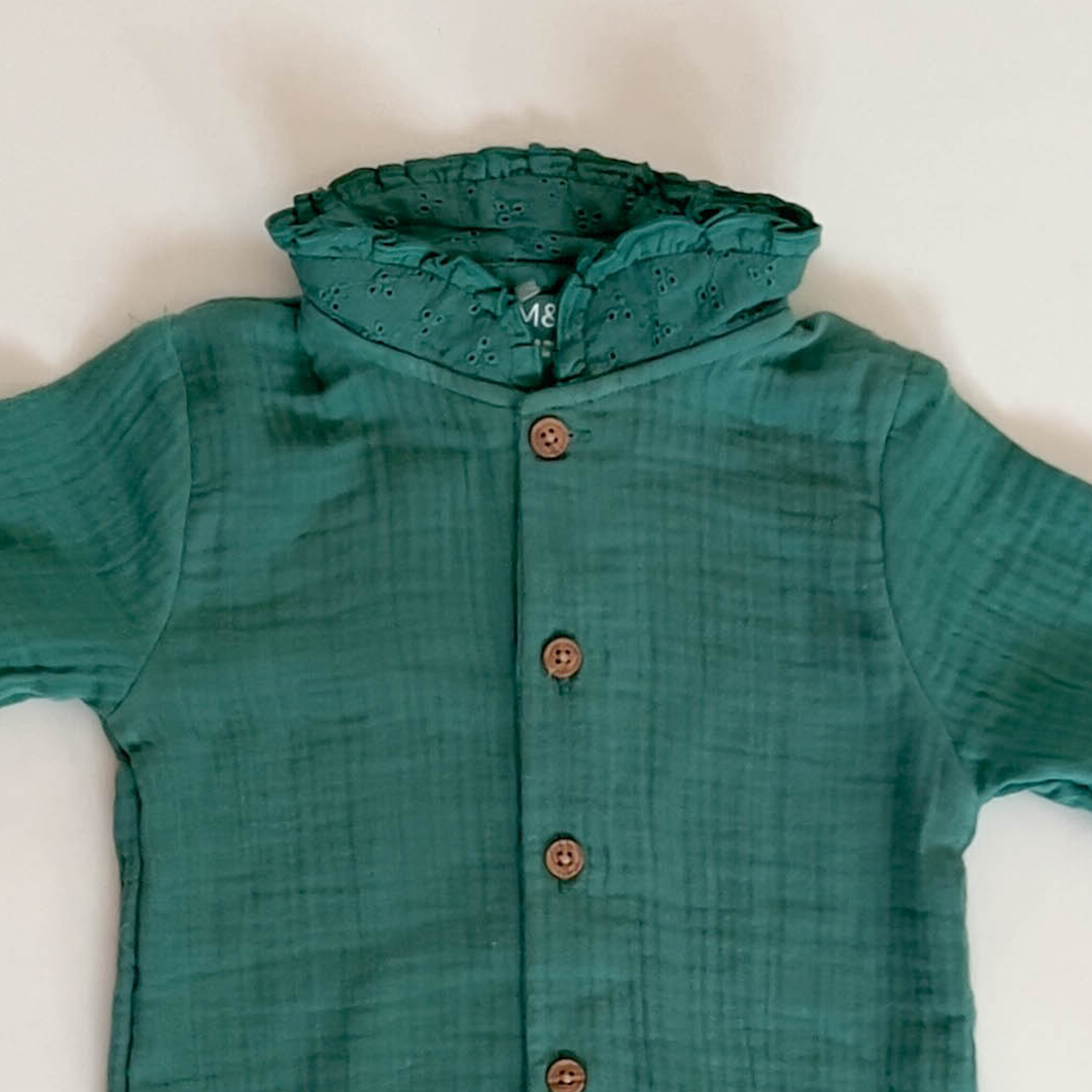 GREEEN MUSLIN FULLSLEVE