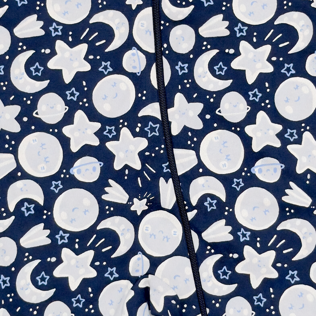 NAVY BLUE SPACE PRINTED SLEEPSUIT