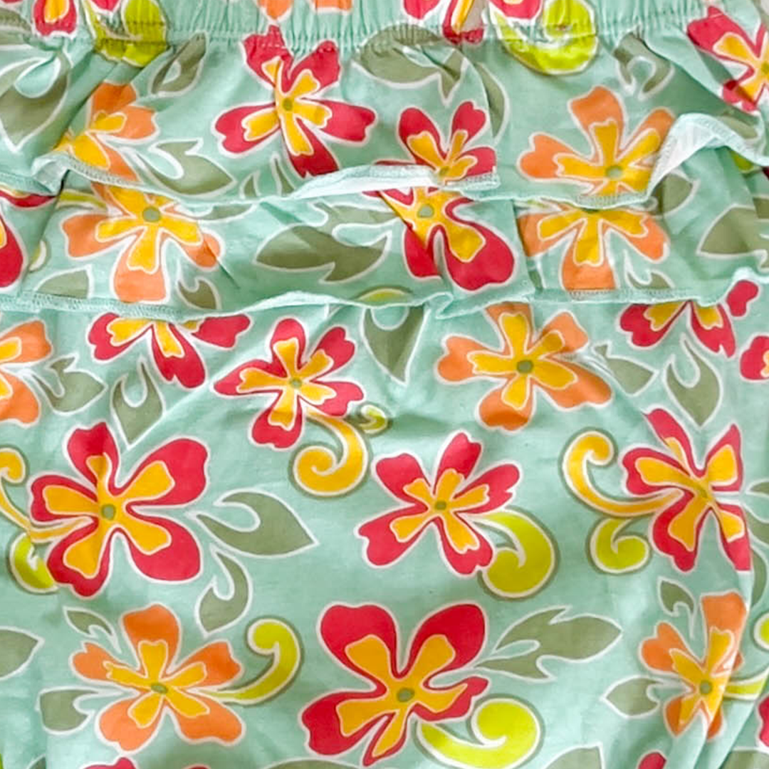 GREEN FLORAL FANCY ONESIE