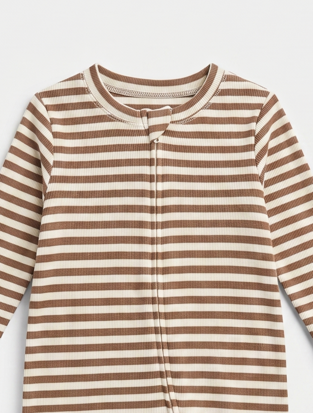 BROWN BEIGE ZIPPER SLEEPSUIT