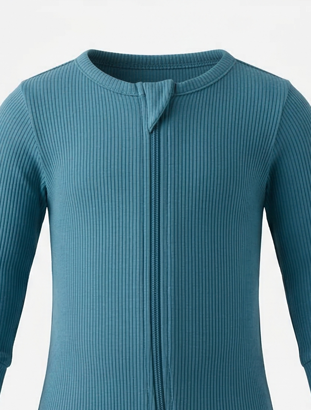 TEAL BLUE RIBBED VISCOUS  ROMPER