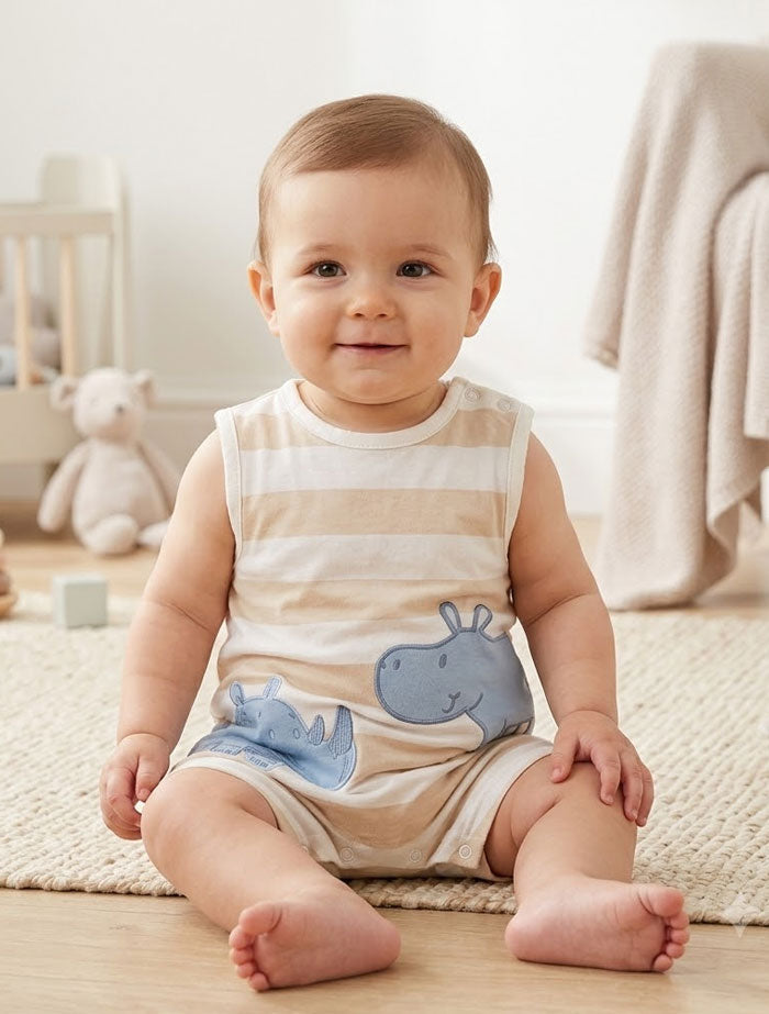 Hippo beige stripes jumpsuit