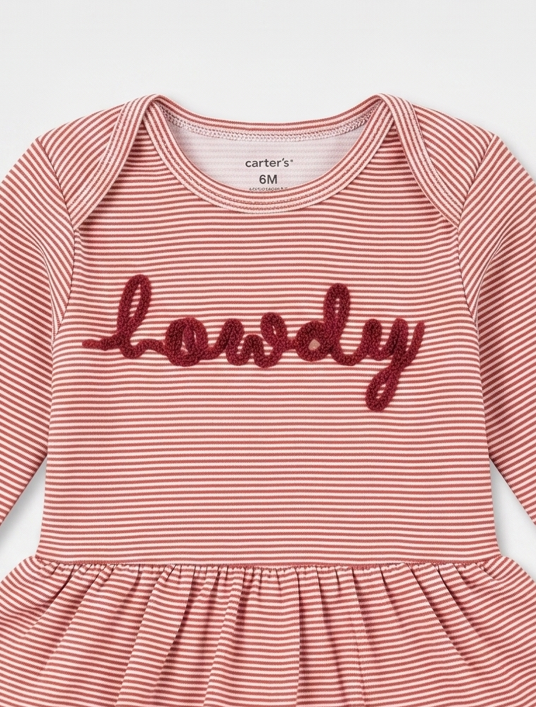 BROWN RED STRIPED SUNSUIT