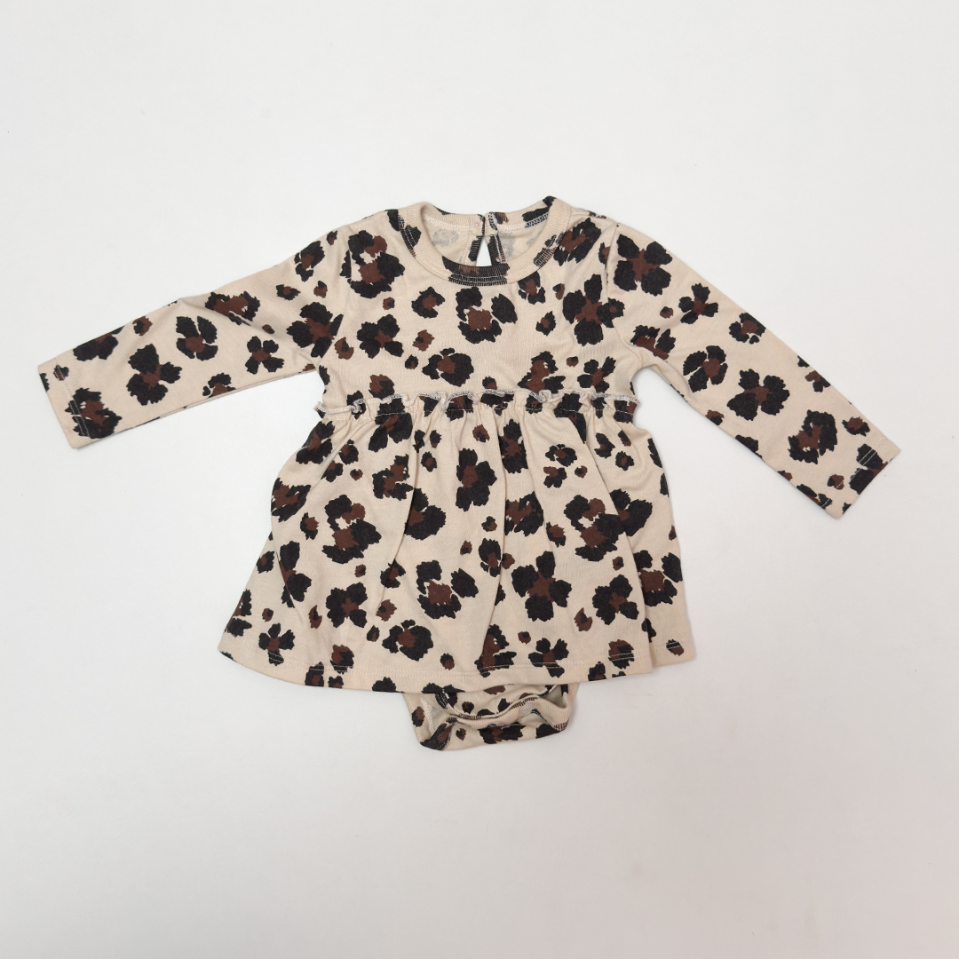 BROWN PATTERNED SUNSUIT