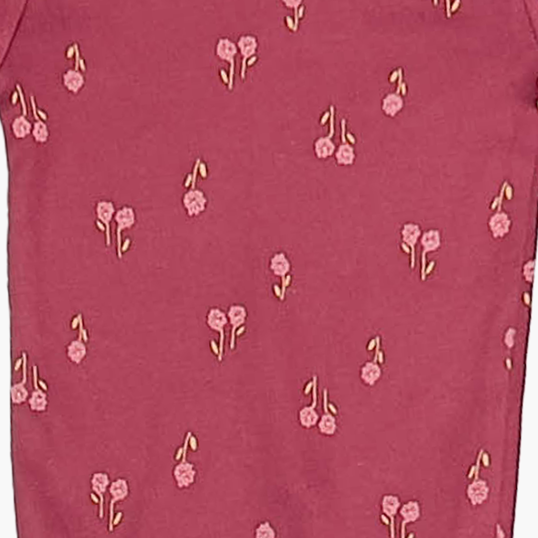 MAROON FLORAL PATTERNED ONESIE