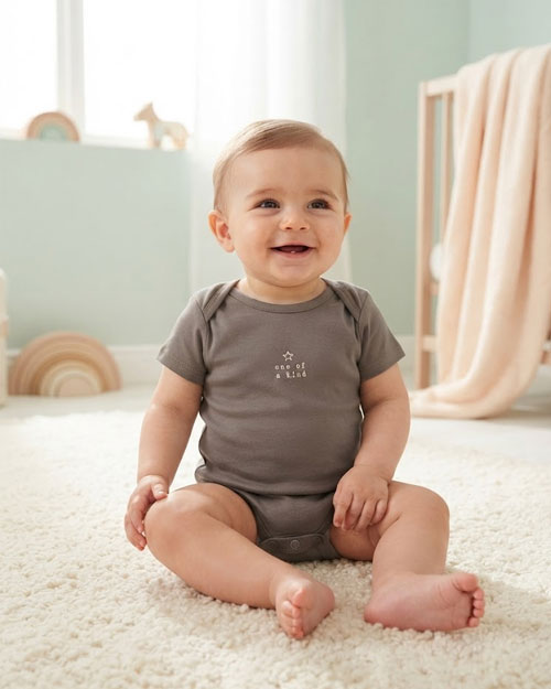 Dark grey printed onesie