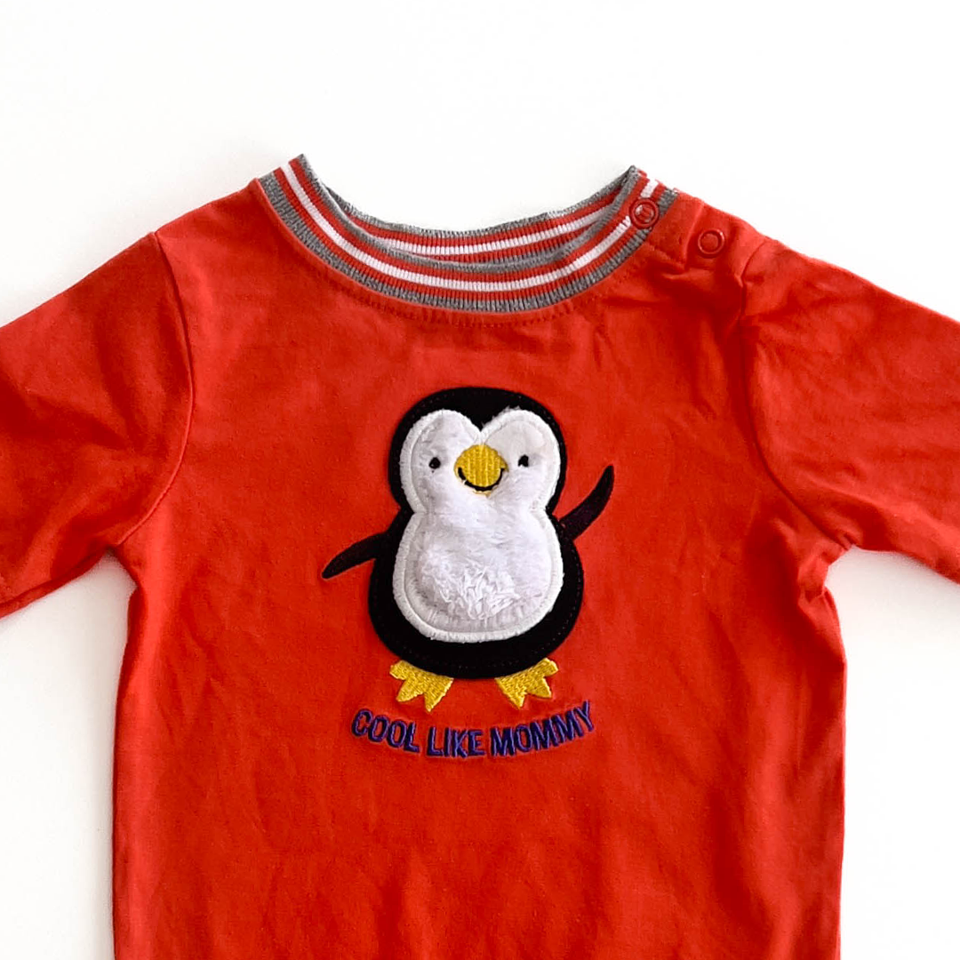 GARANIMAL PENGUIN ORANGE ONESIE