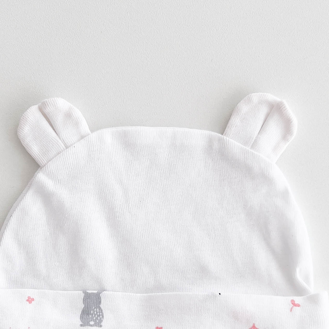 WHITE BUNNY EAR CAP