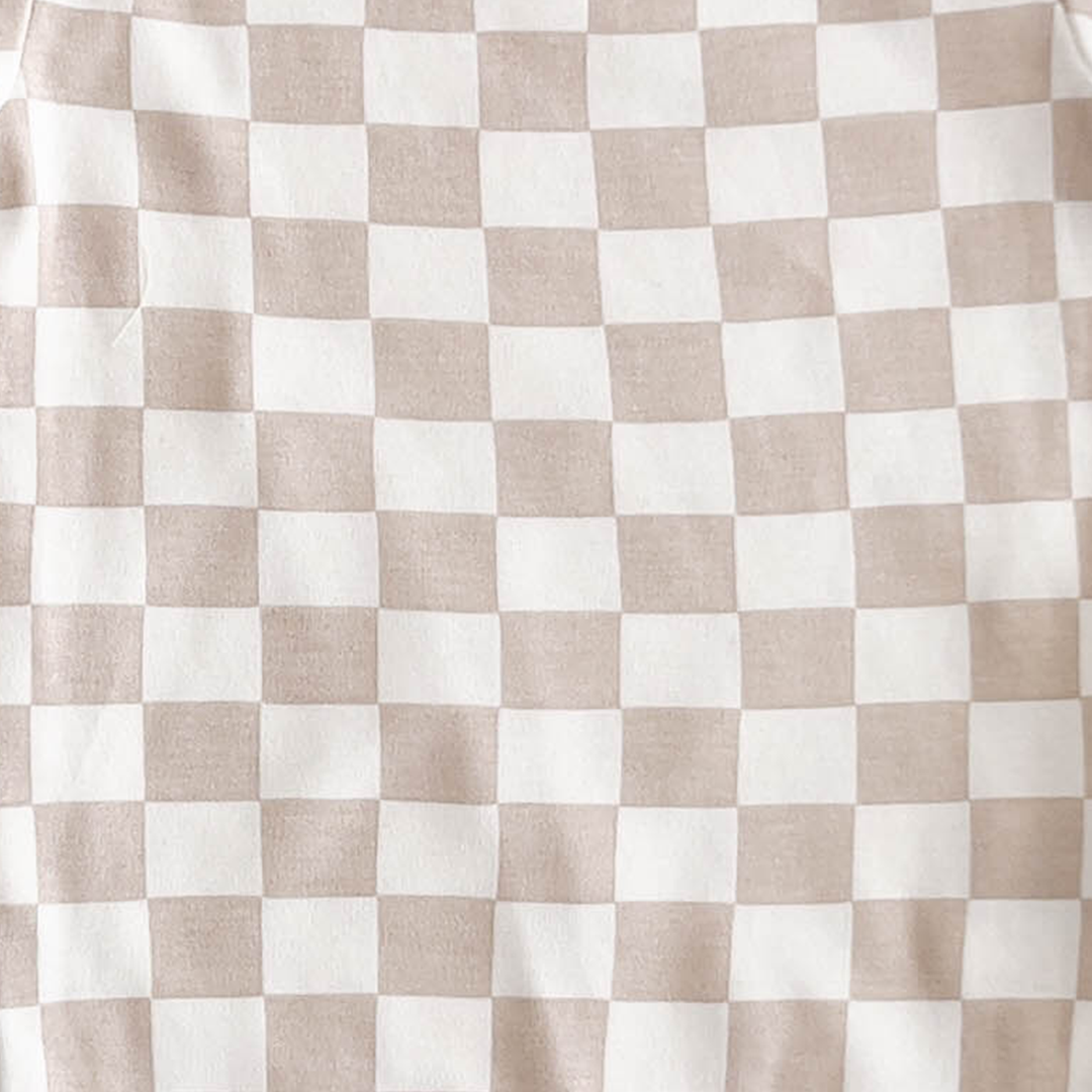 SAND AND CREAM CHECKED ONESIE