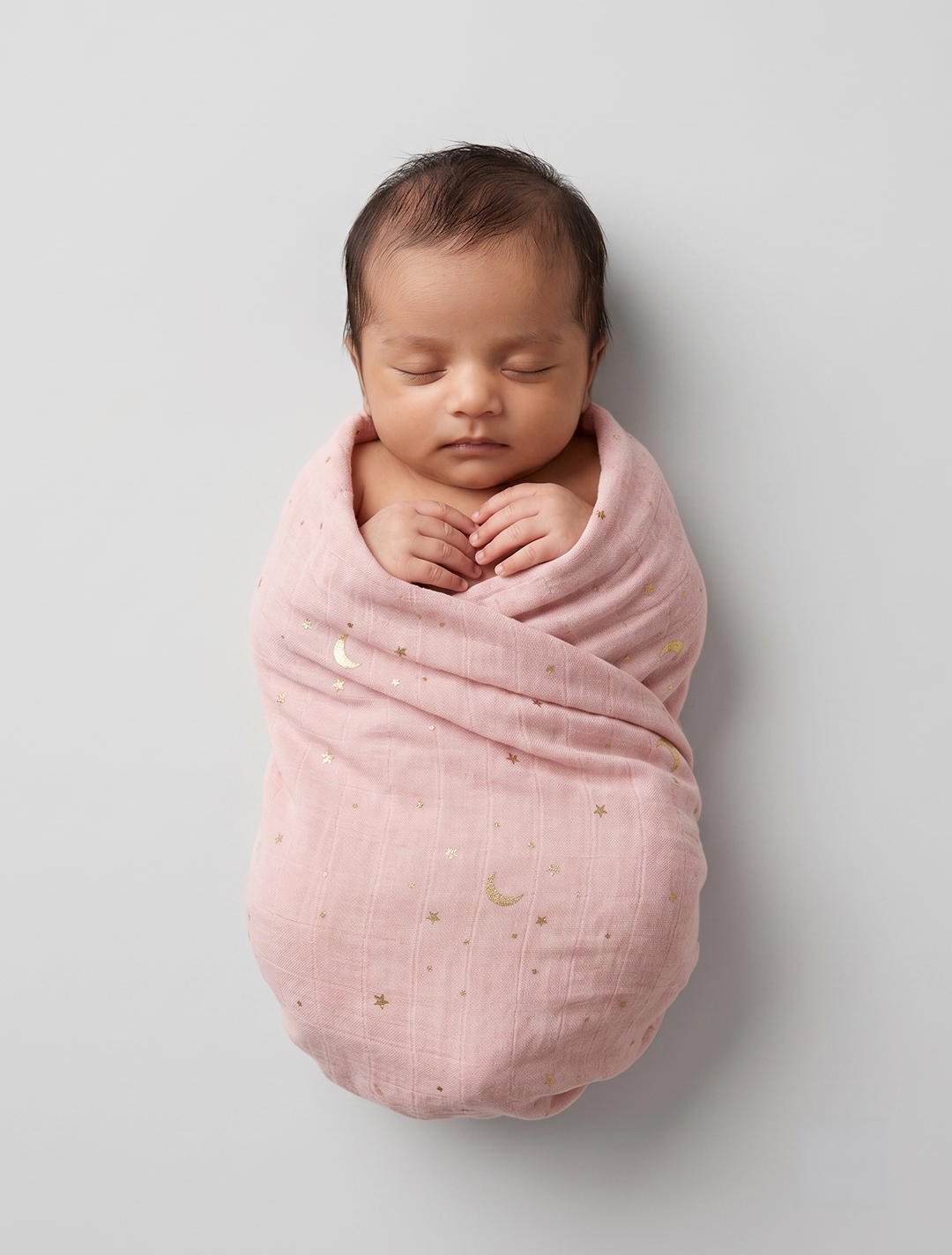 Powder pink star muslin swaddle