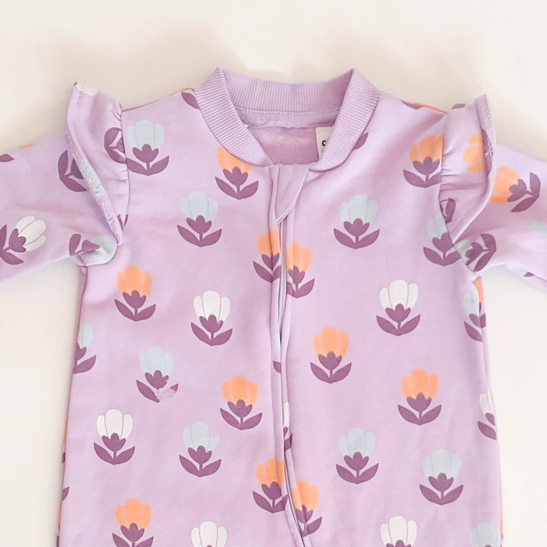 LAVENDER FLORAL  WINTER  ROMPER