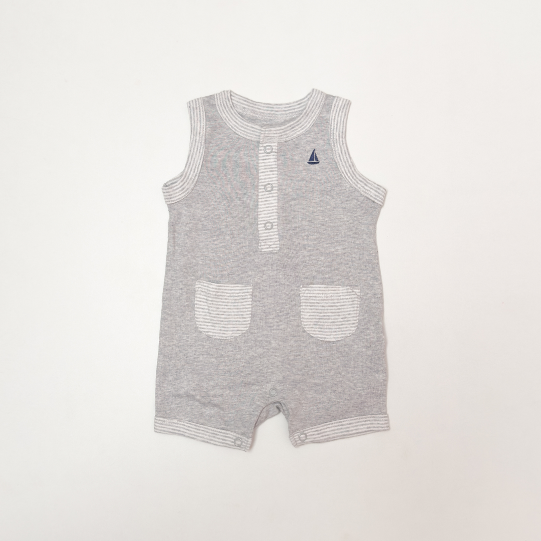 GREY AND WHITE JUMPSUIT