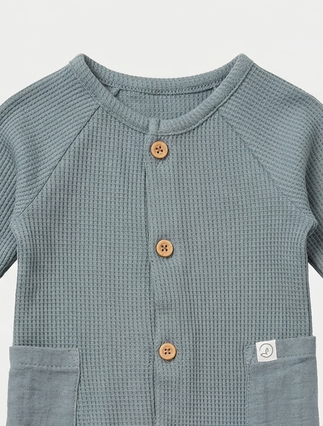PREMIUM TEAL BLUE KNITTED ROMPER