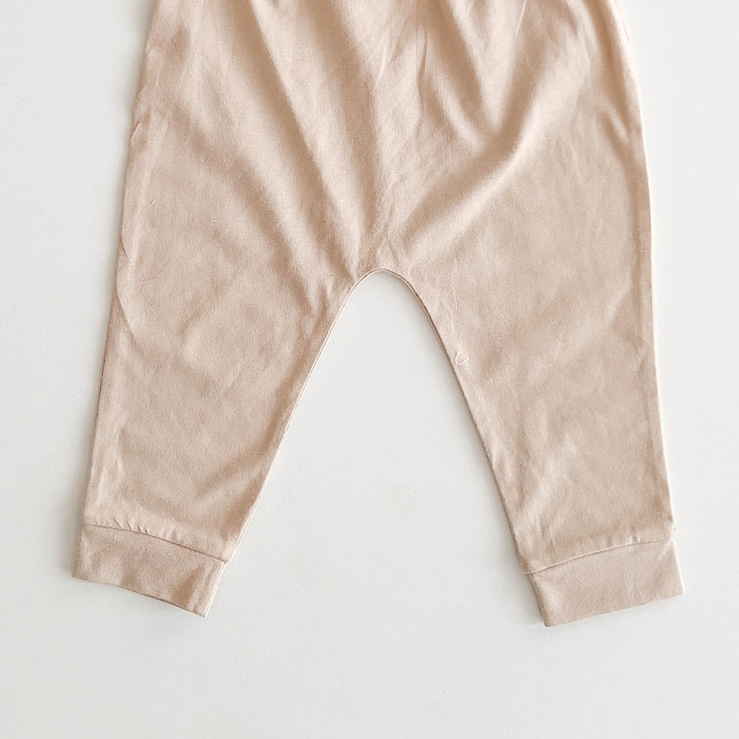 dd51 BEIGE PLAIN COTTON PANTS