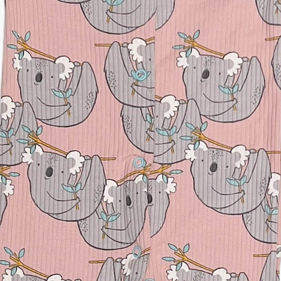 SLOTH PRINTED RIBBED ROMPER