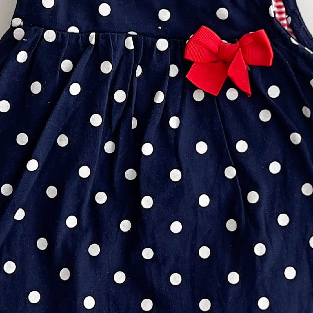 NAVY BLUE DOTED FROCK