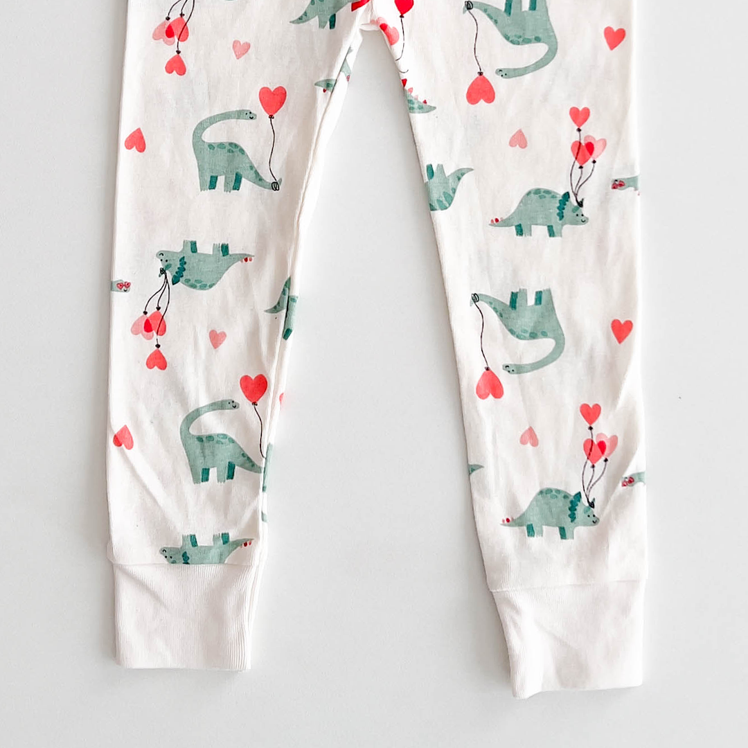 WHITE DINOSAUR PRINTED PANTS