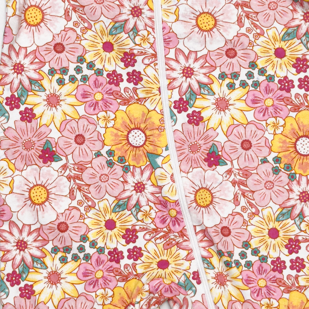 FLORAL PRINTED ZIPPER SLEEPSUIT