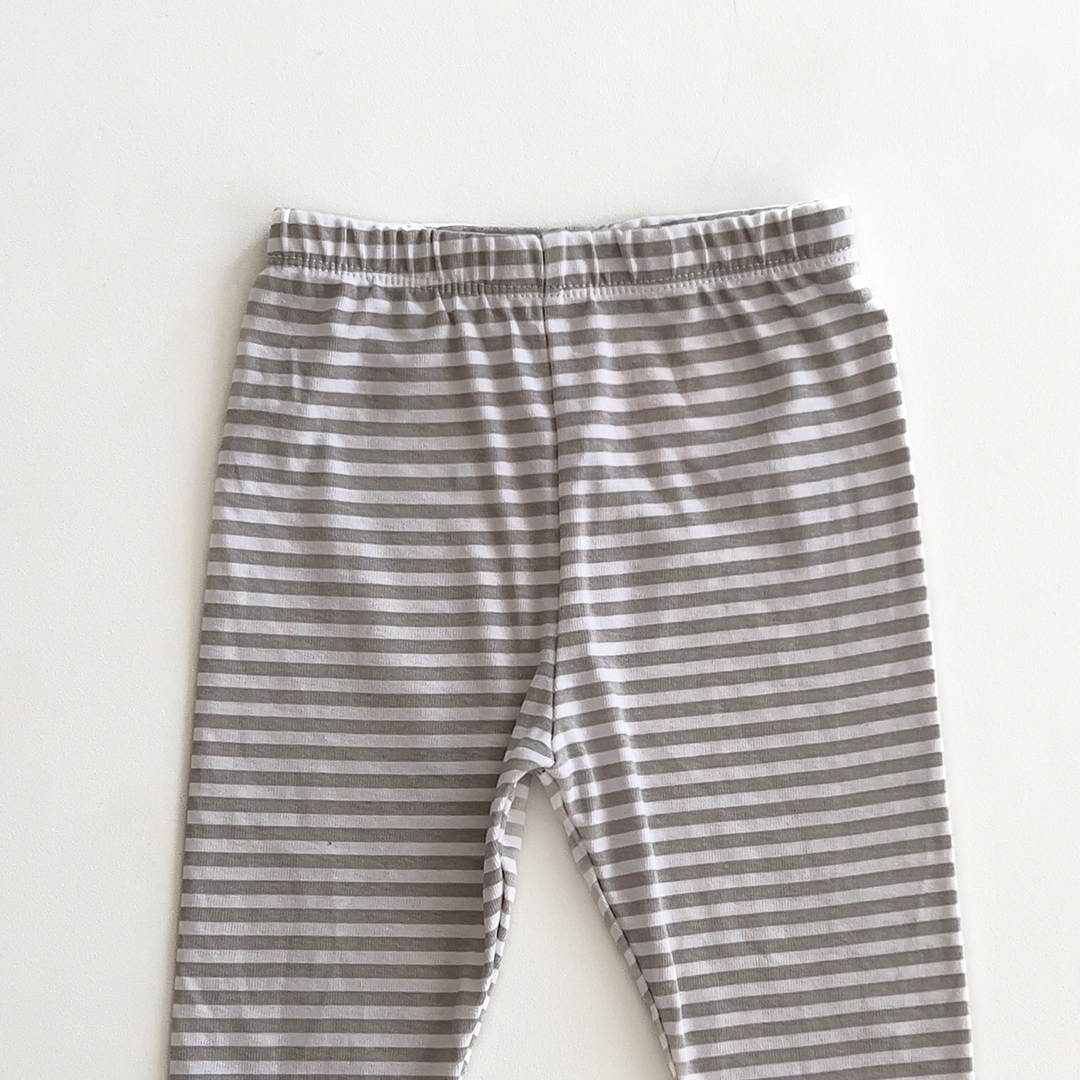 GREY STRIPED COTTON PANTS