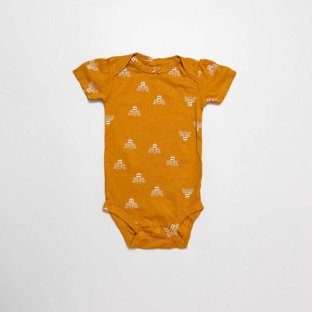 MUSTARD YELLOW BEE ONESIE
