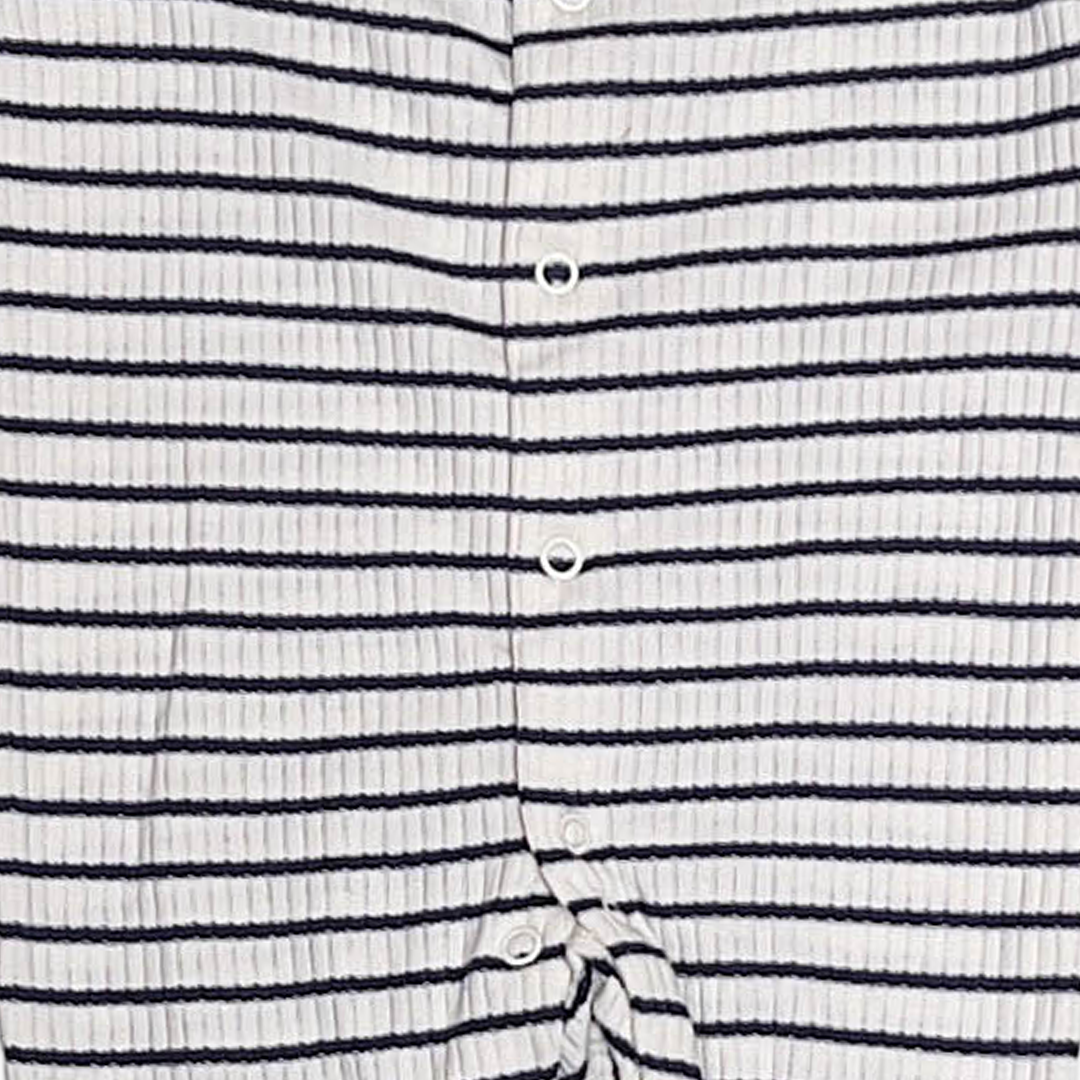 NAVY BLUE STRIPED RIBBED ROMPER