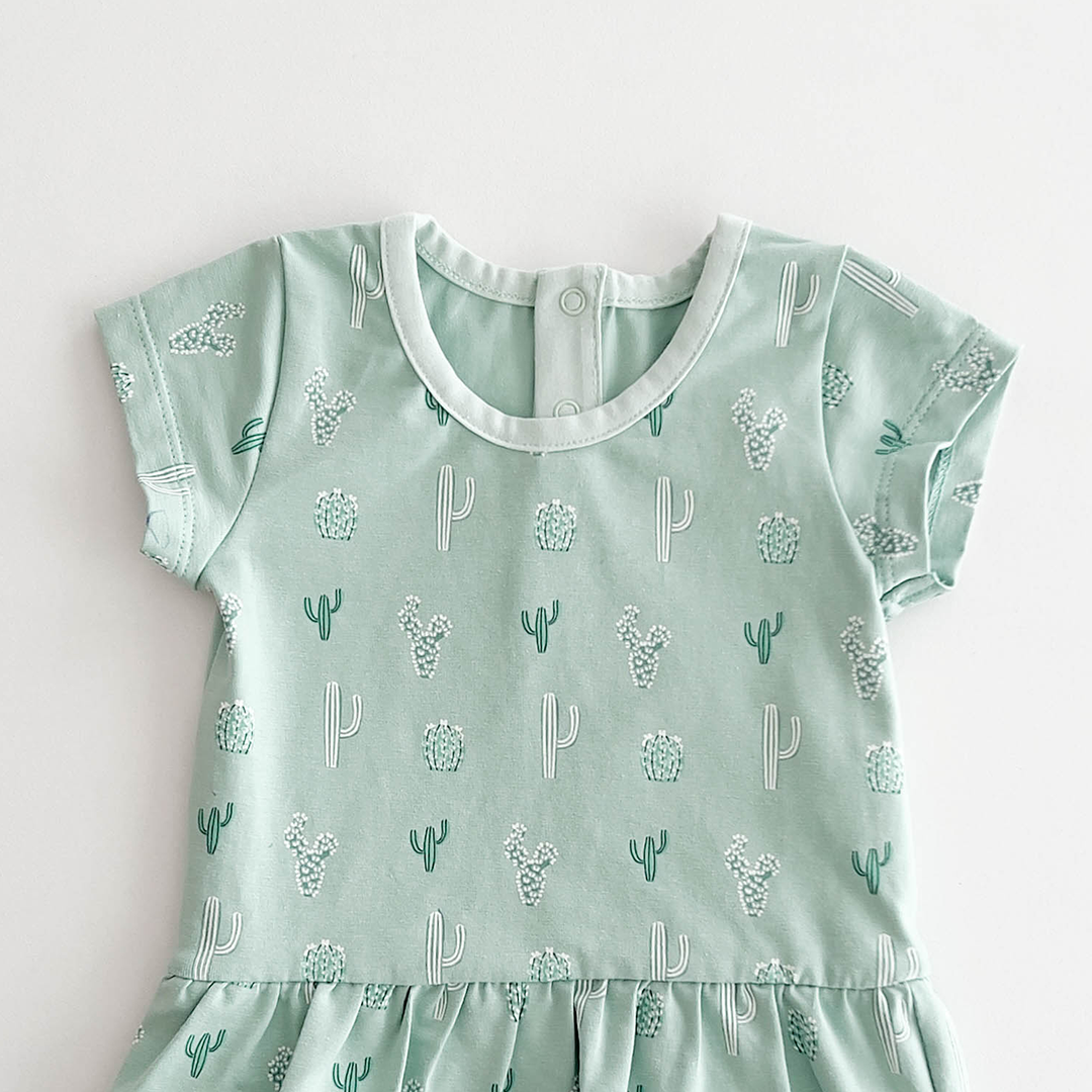 GREEN CACTUS FRILL SUNSUIT