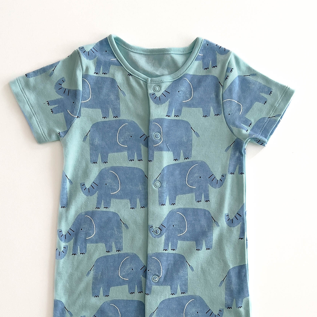 BLUE ELEPHANT PRINTED JUMPSUIT