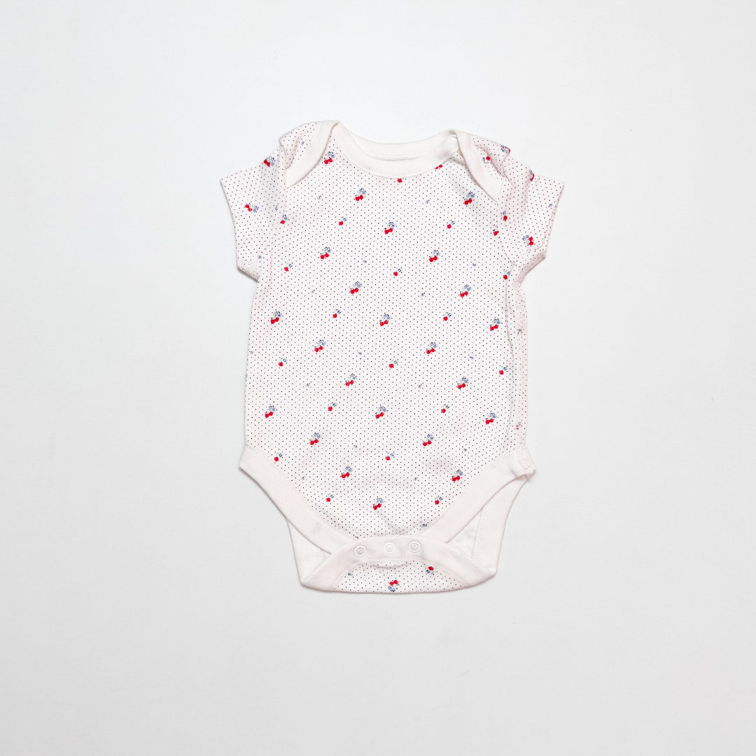WHITE RED DOTTED ONESIE