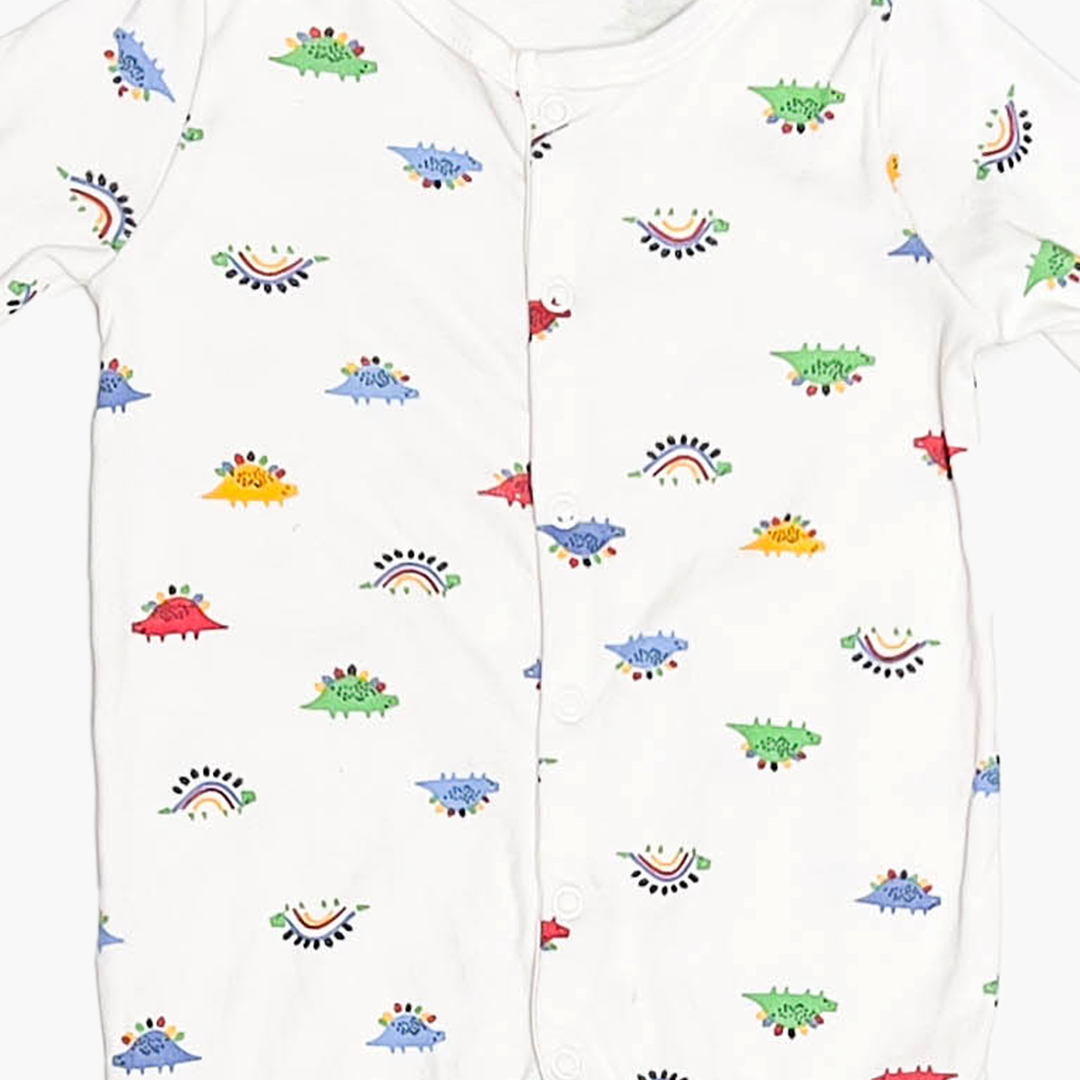 WHITE ANIMAL PRINTED ROMPER