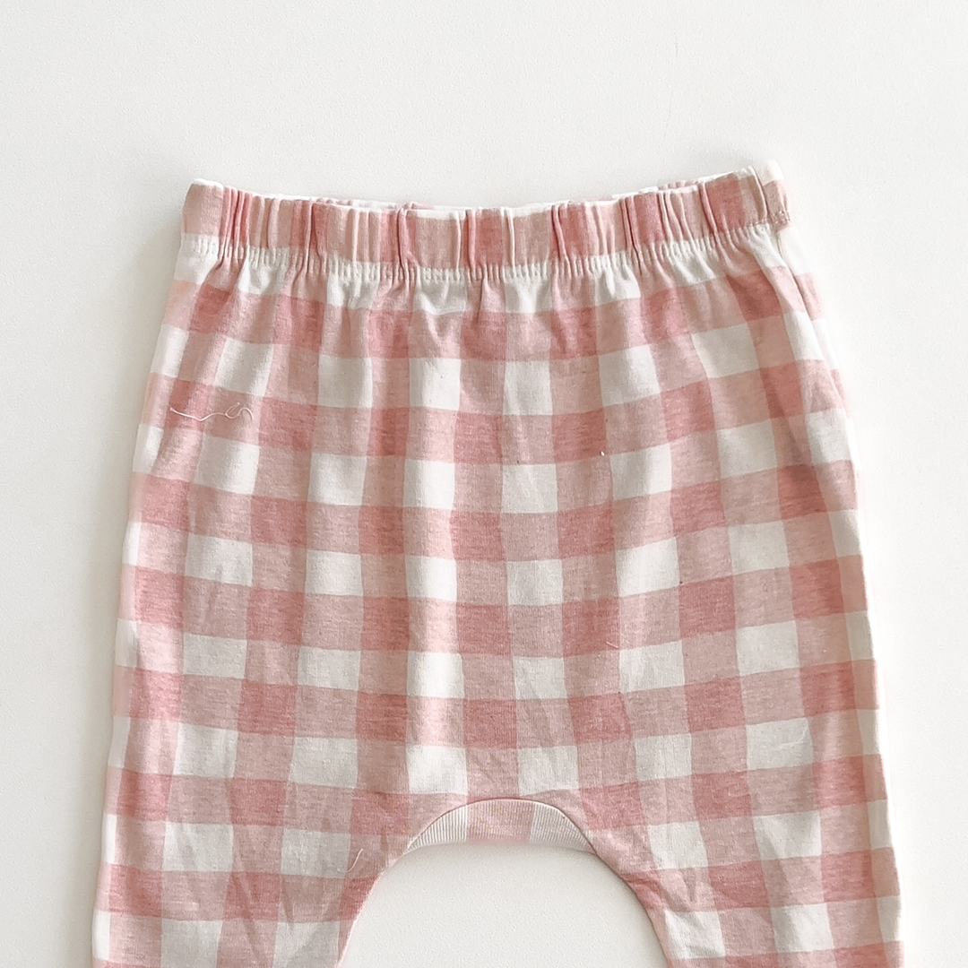 POWDER PINK CHECK PANTS WITH SOCKS