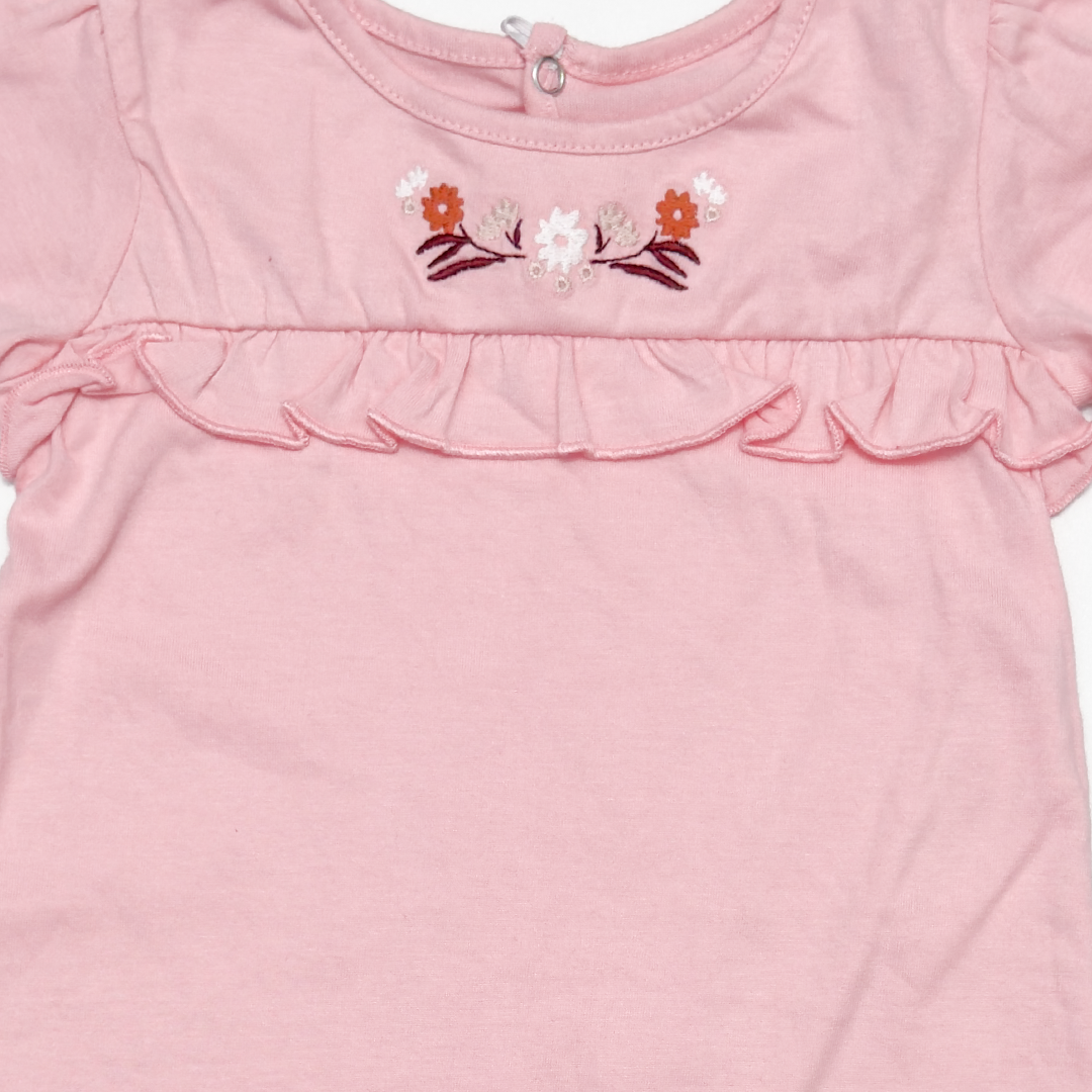 PINK RUFFLED ROMPER
