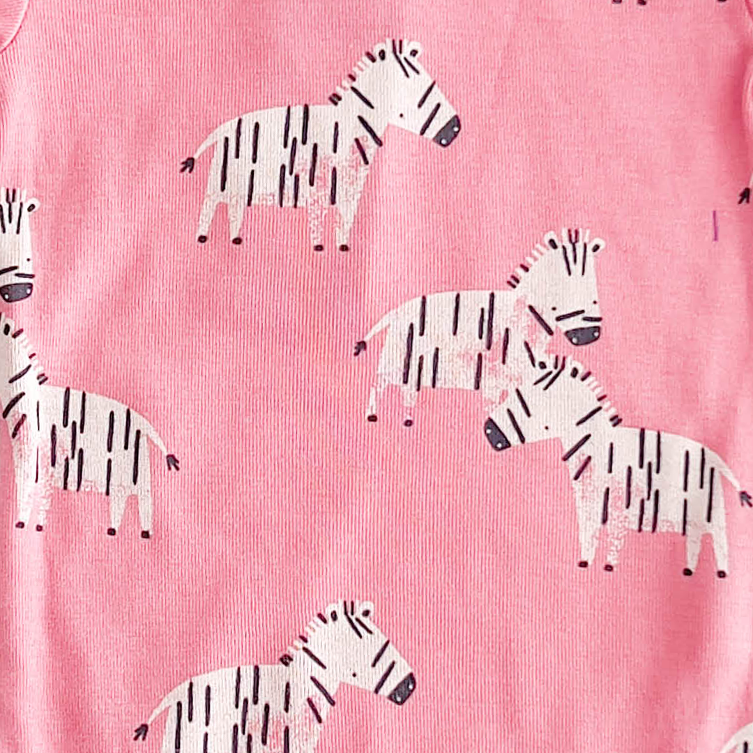 PINK ZEBRA PRATTERNED ONESIE