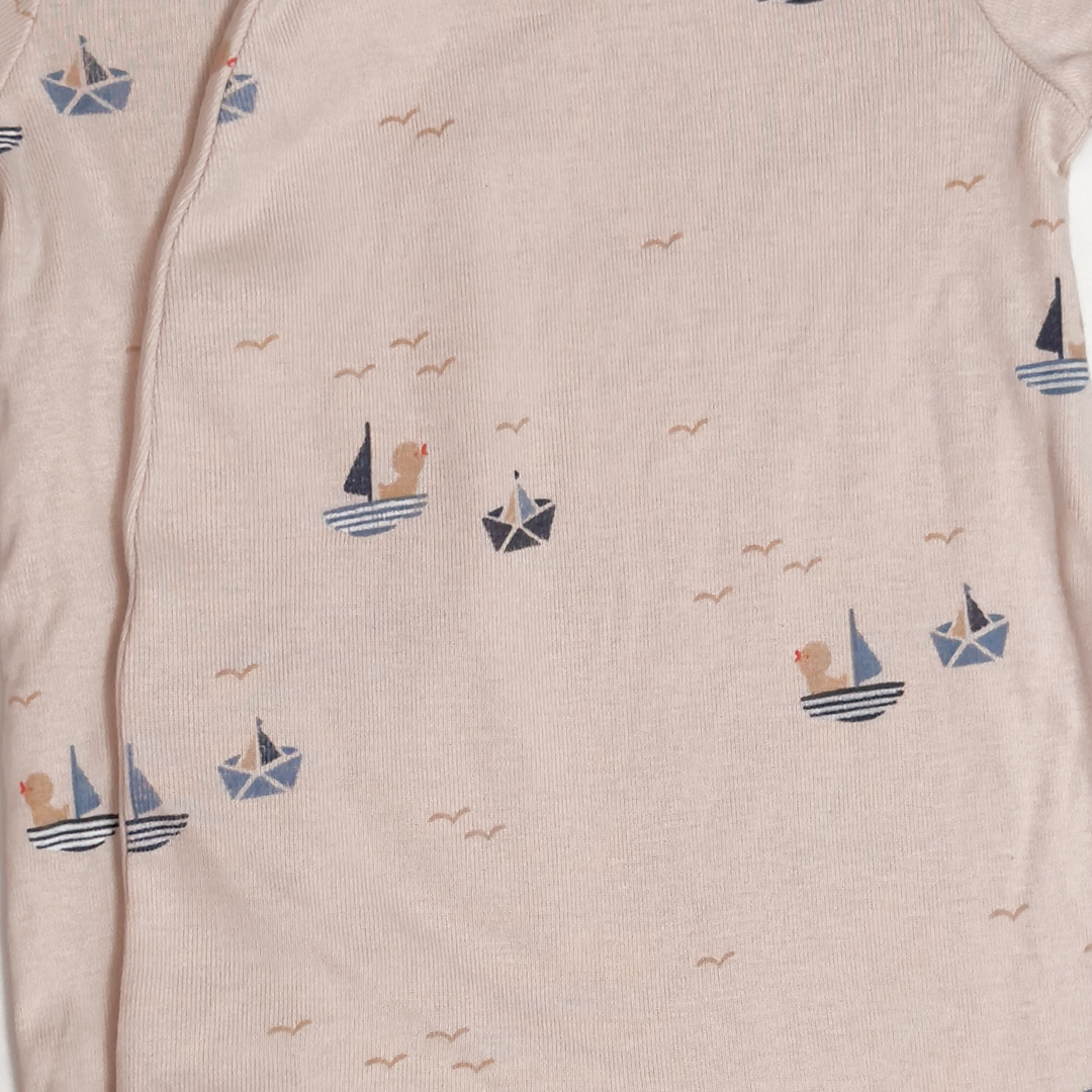 BEIGE PRINTED SLEEPSUIT