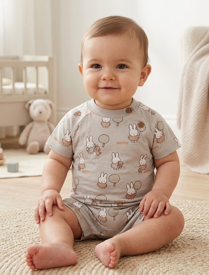 Grey bunny printed jumpsuit