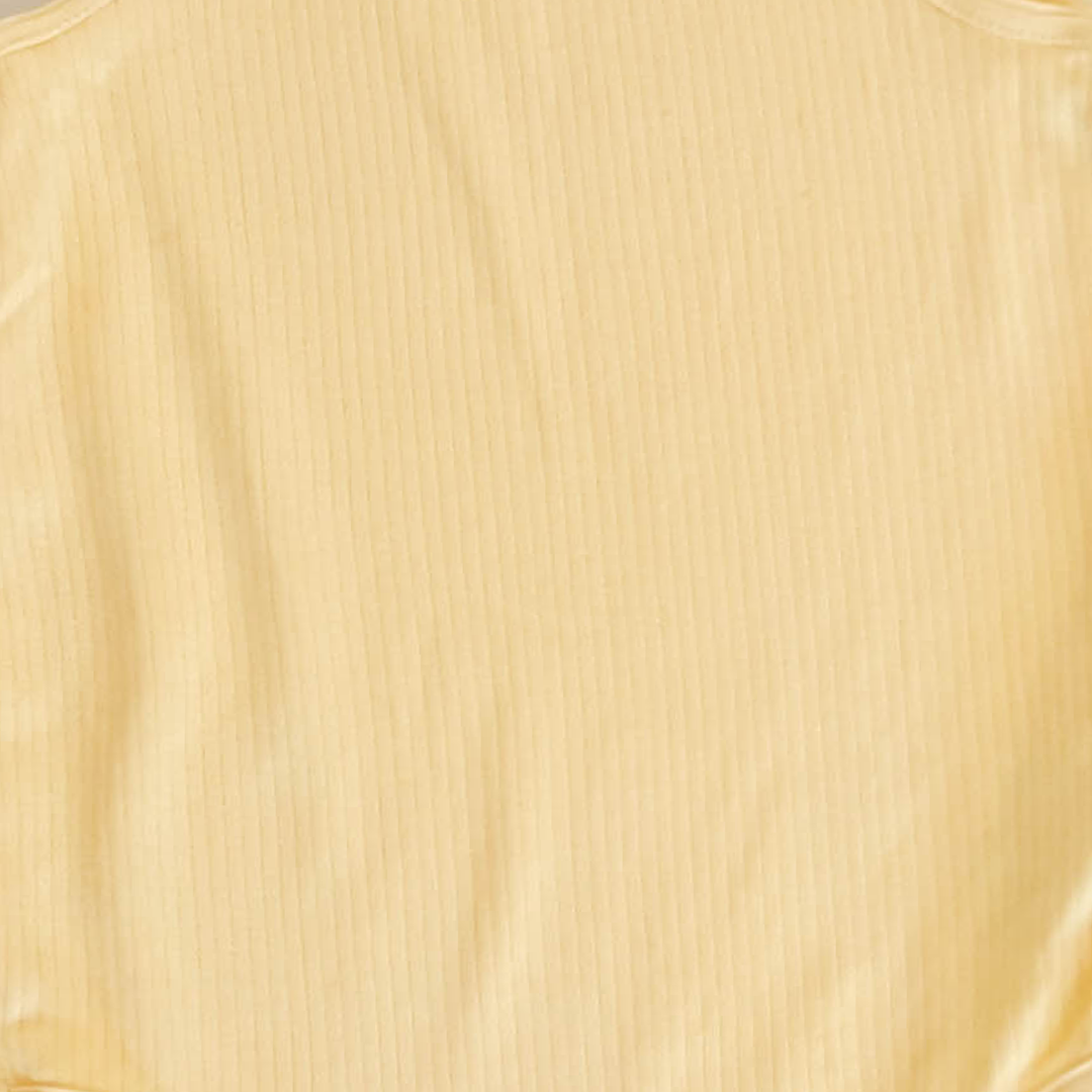 YELLOW RIBBED SPAGHETTI STRAP ONESIE