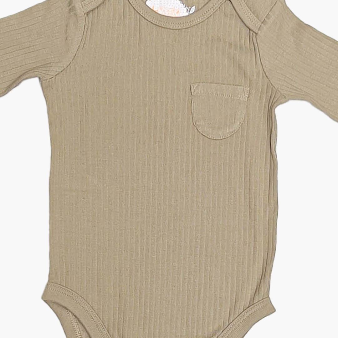 OLIVE GREEN RIBBED ONESIE