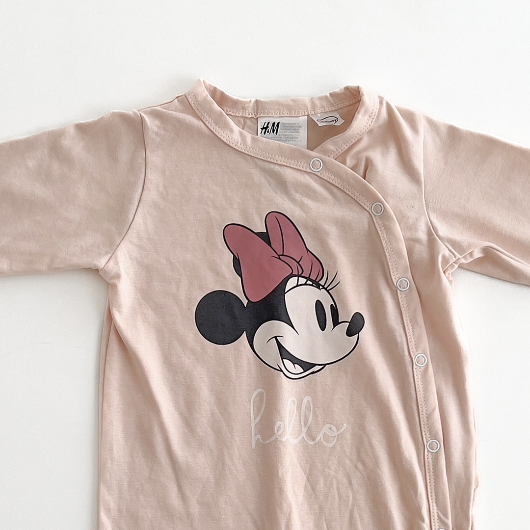 H&M POWDER PINK MICKEY PRINT ROMPER