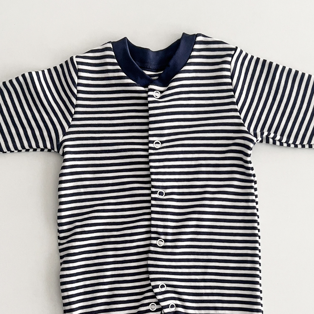 Black and white stripes sleepsuit