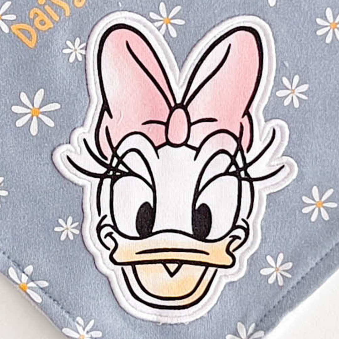 BLUE DAISY PRINTED BANDANA BIBS