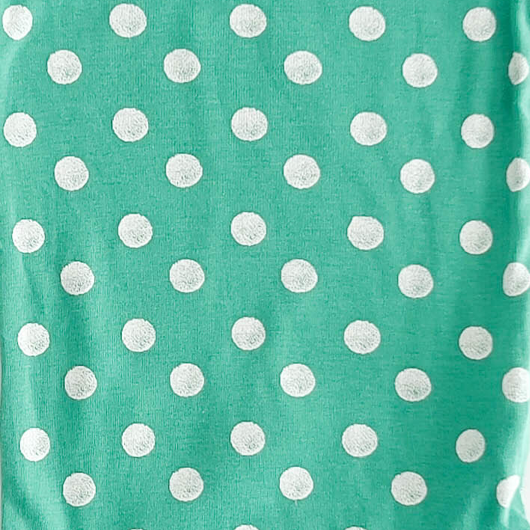 GREEN POLKA DOTTED ONESIE