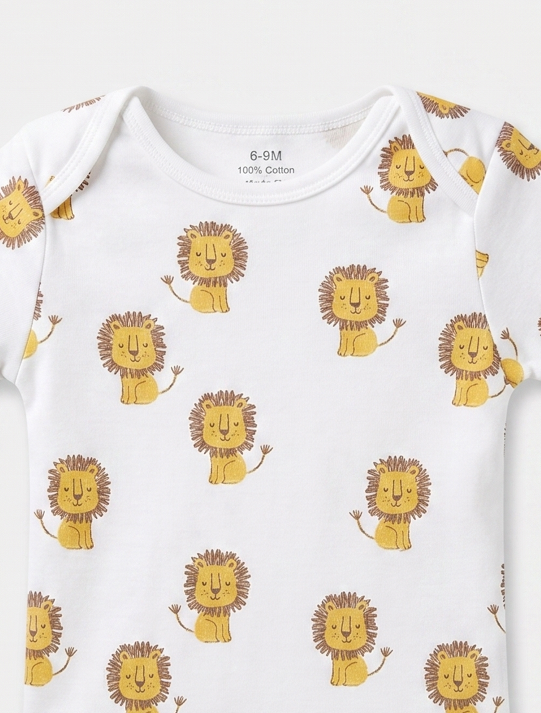 WHITE LION PRINTED ONESIE