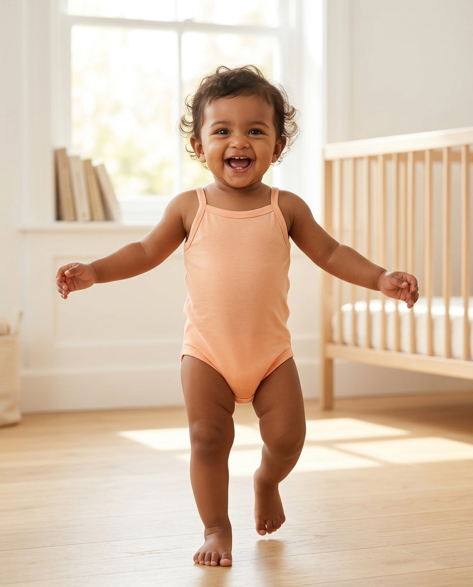 Peach girls onesie