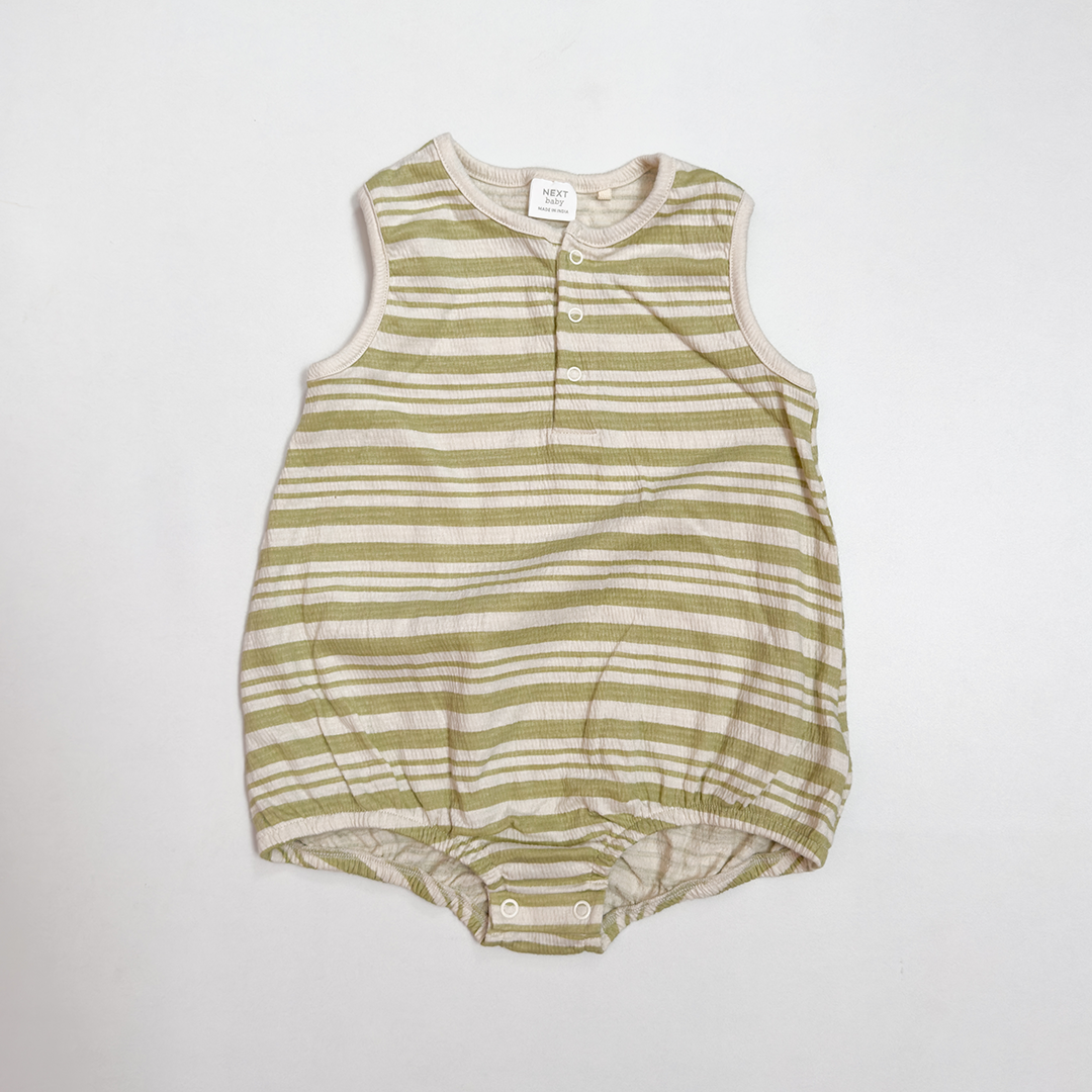 SAGE GREEN STRIPED ONESIE