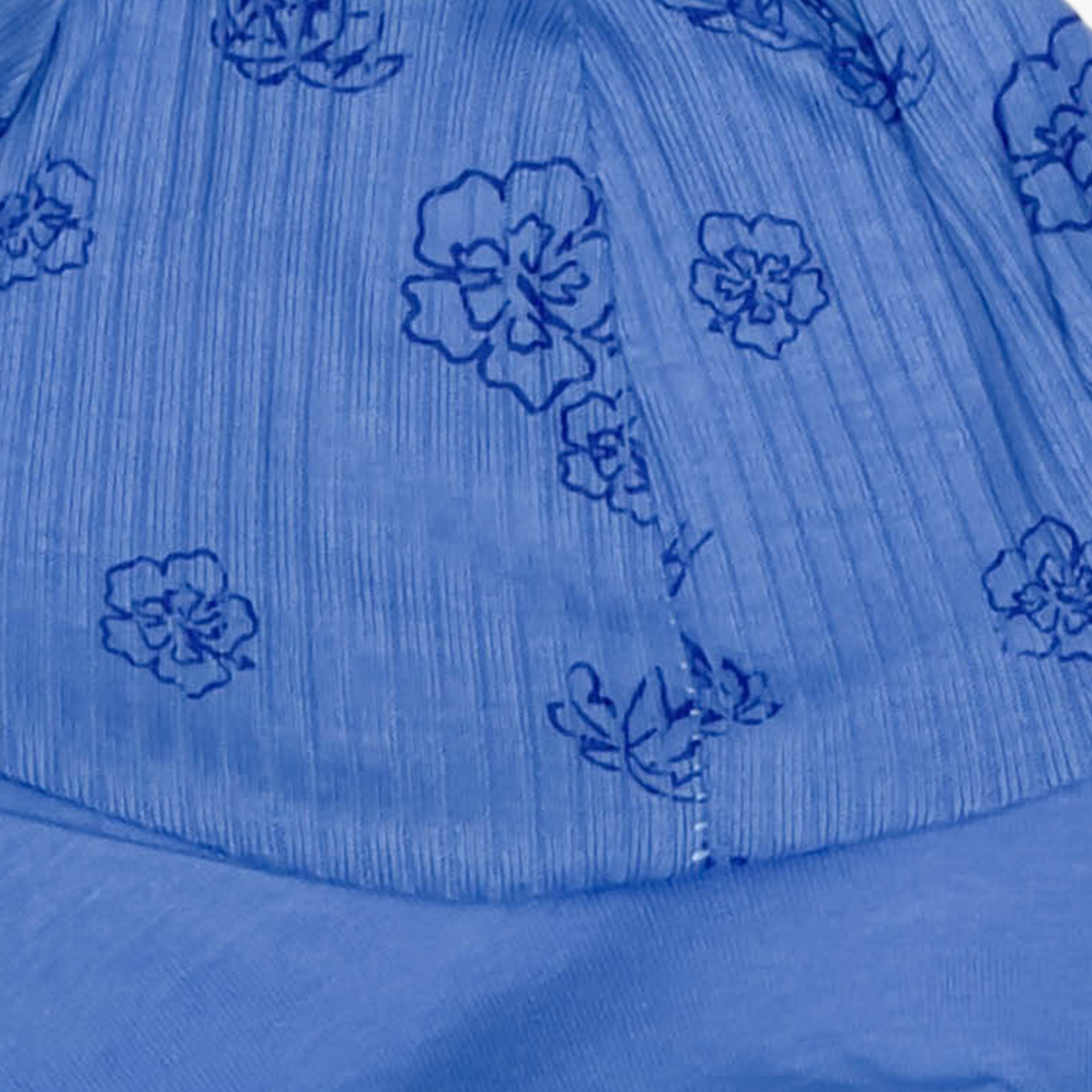 BLUE RIBBED ROUND CAP