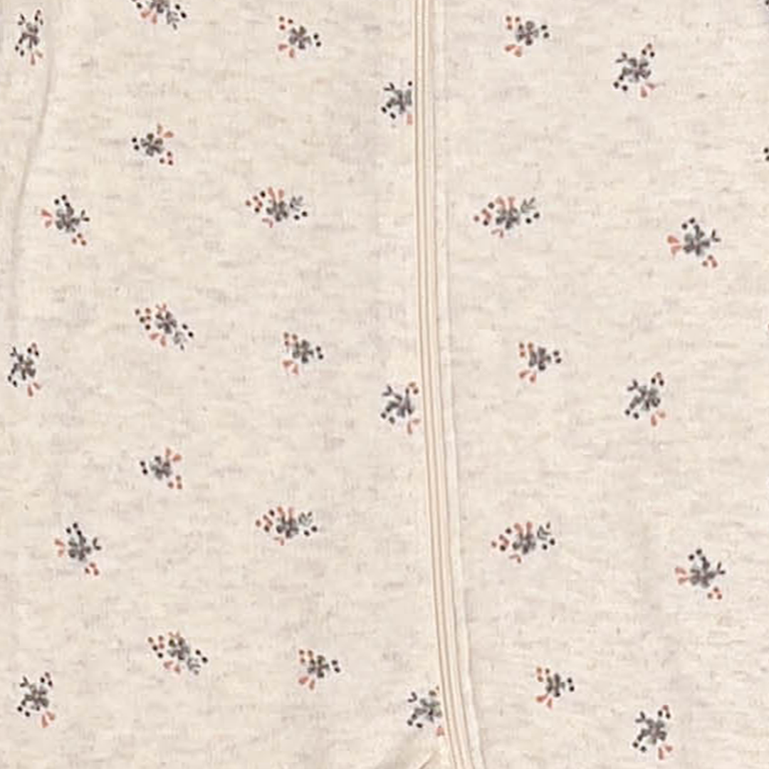 BEIGE FLORAL ZIPPER SLEEPSUIT