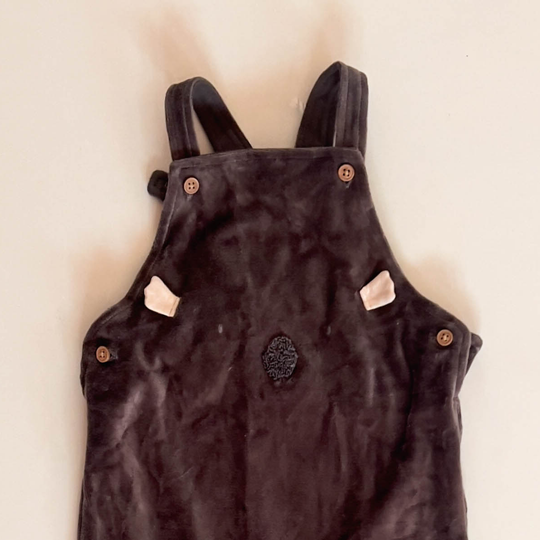 GREY VELVET DUNGAREE