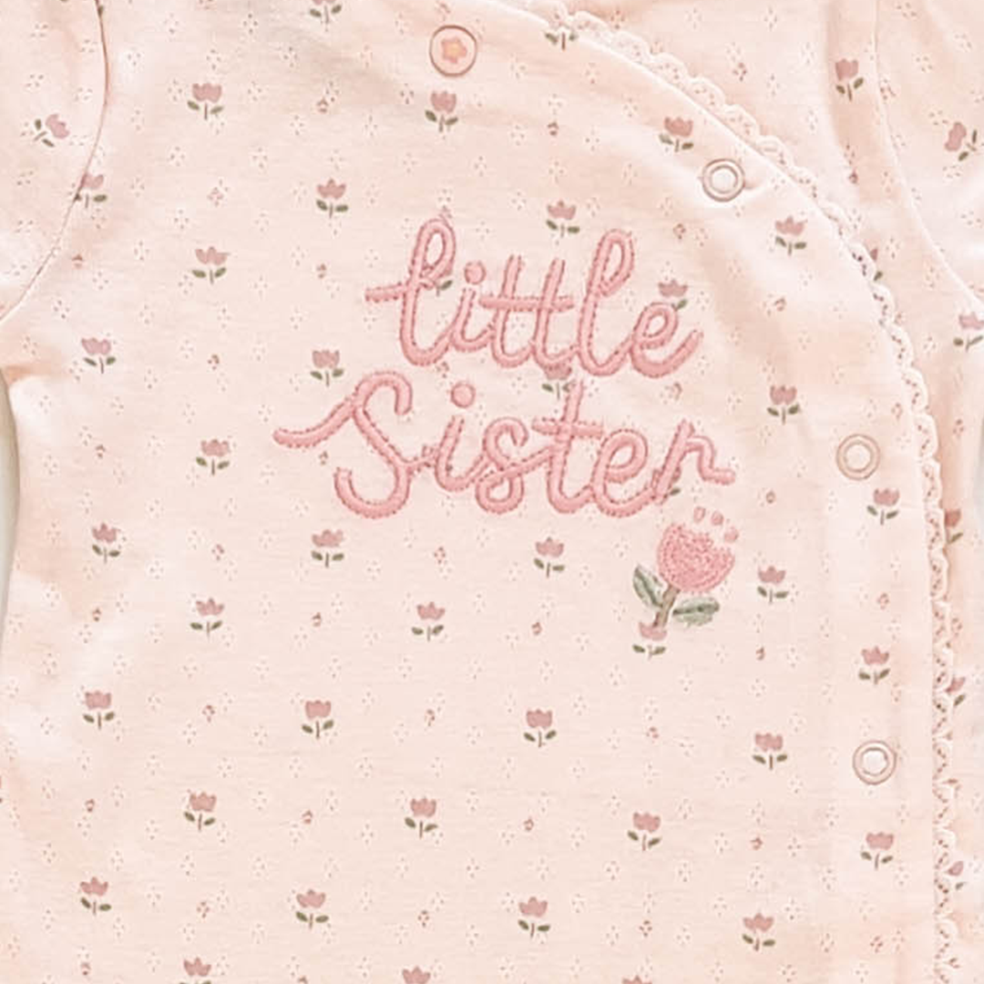 PREMIUM PINK FLORAL LACE SLEEPSUIT
